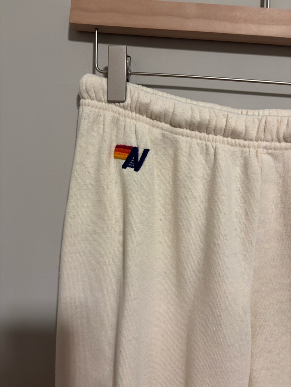 Aviator Nation 5 Stripe Sweatpants Vintage White Rainbow Stripe Size S - Picture 5 of 9